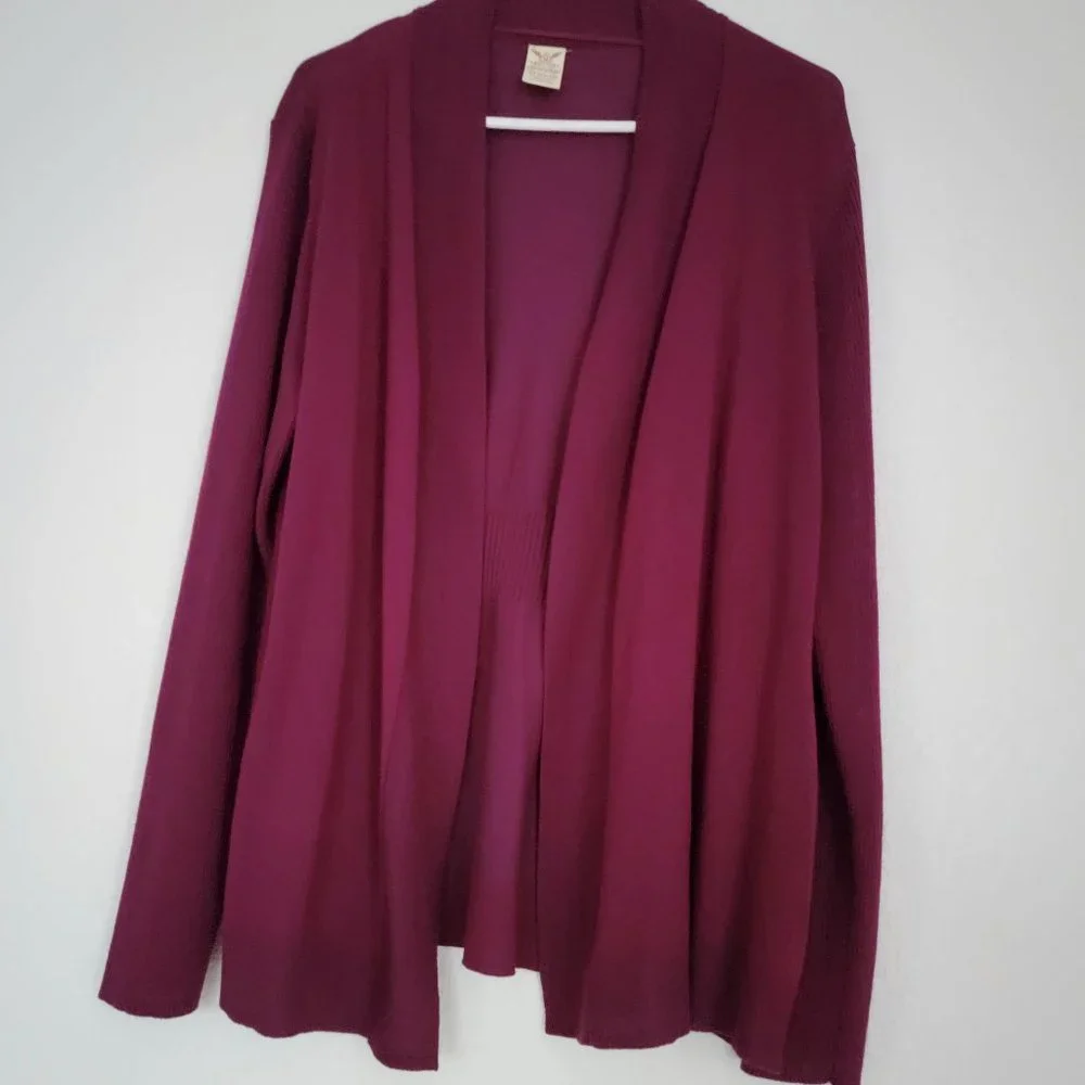 Faded Glory Purple Open Front Cardigan Long Sleeves Size XL (16-18) Worn Once - Picture 2 of 8
